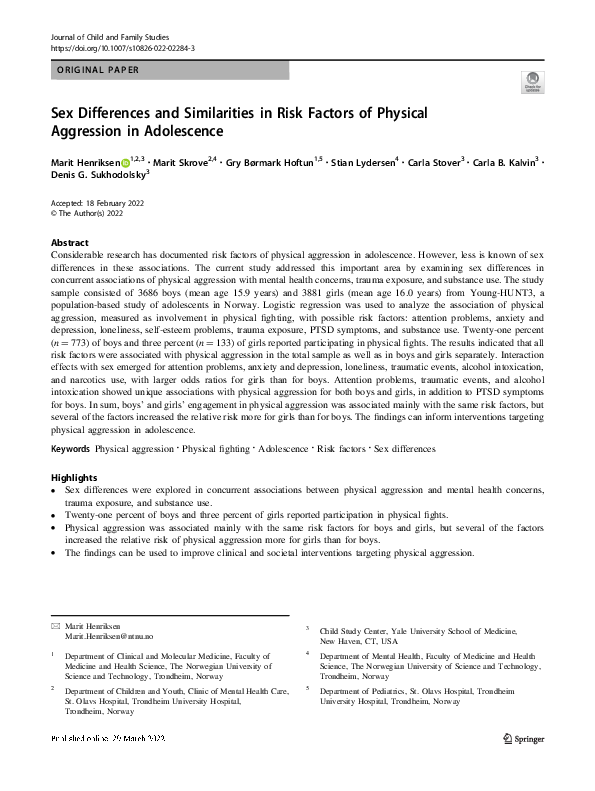 (PDF) Sex Differences and Similarities in Risk Factors of Physical ...
