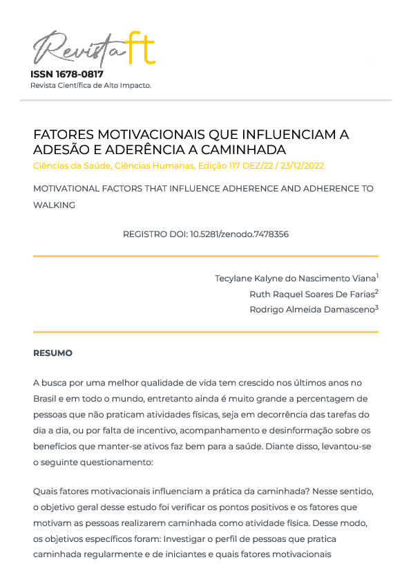 (PDF) Fatores Motivacionais Que Influenciam a Adesão e Aderência a ...