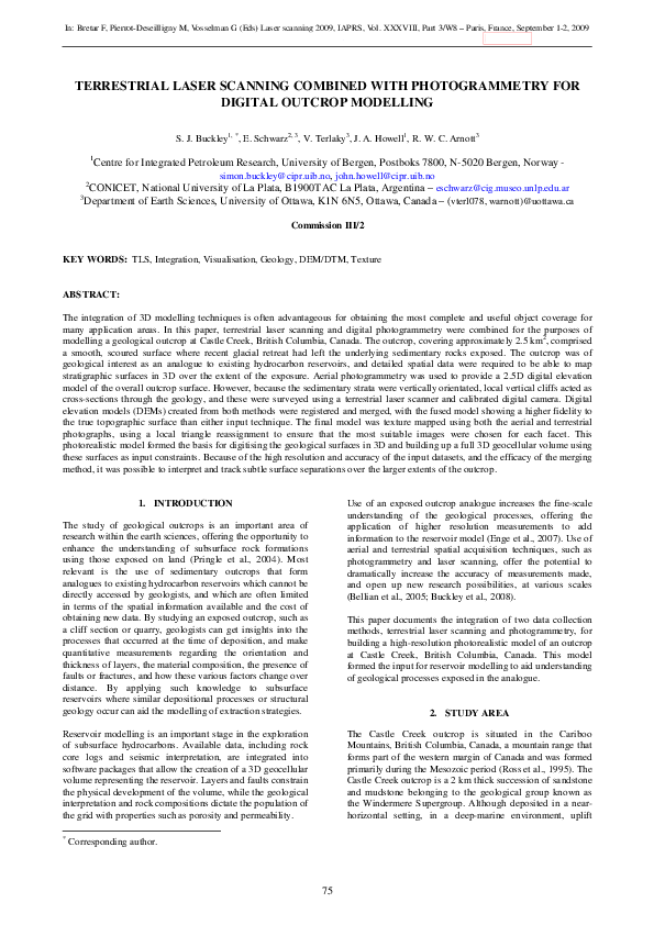 (PDF) Terrestrial laser scanning combined with photogrammetry for ...