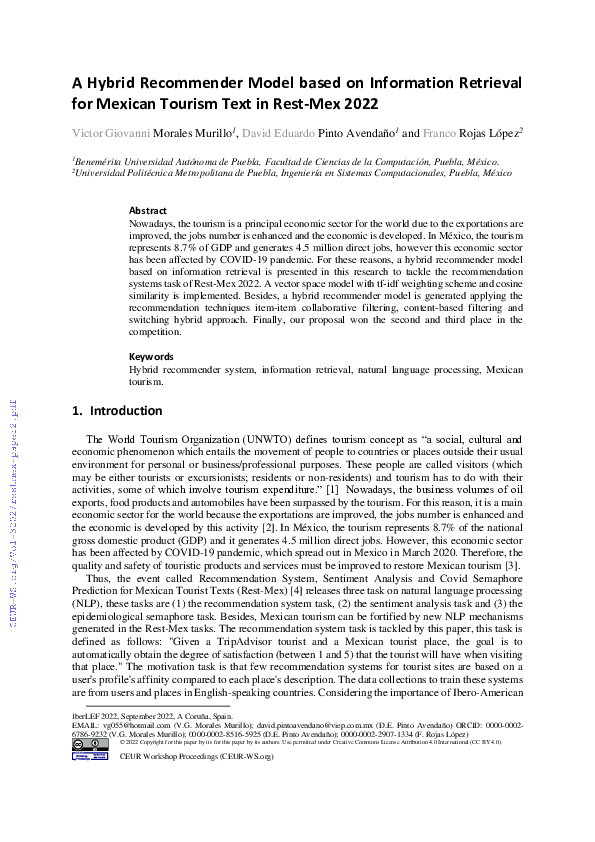 (PDF) A Hybrid Recommender Model based on Information Retrieval for ...