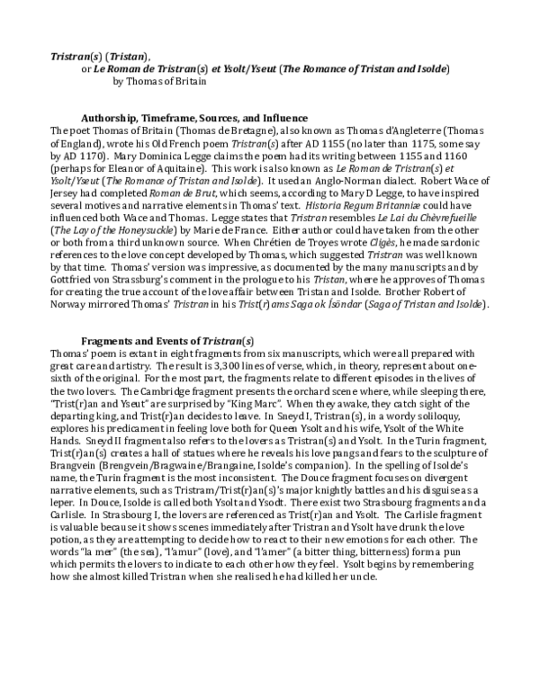 (PDF) Tristran(s), or Le Roman de Tristran(s) et Ysolt v2.1.1.