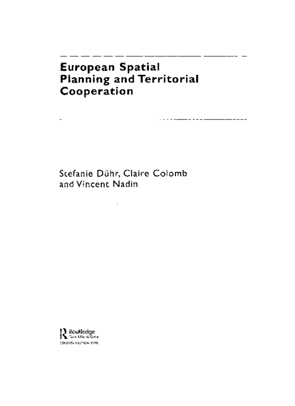 (PDF) European Spatial Planning and Territorial Cooperation