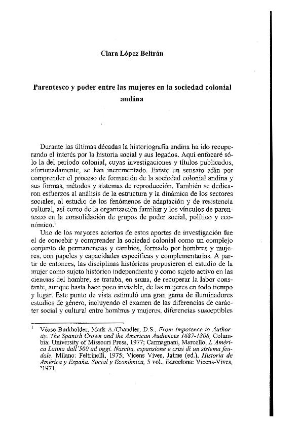 (PDF) Parentesco y poder entre las mujeres en la sociedad colonial andina