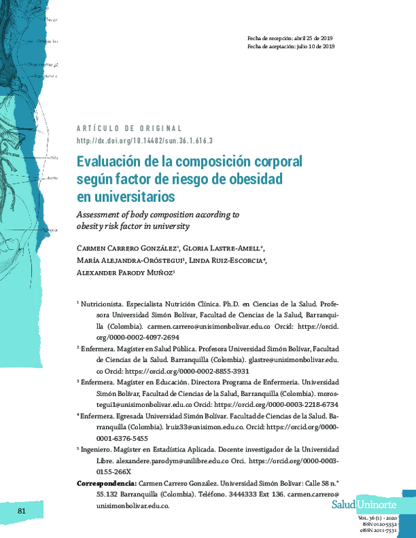 (PDF) Assessment of body composition according to obesity risk factor ...