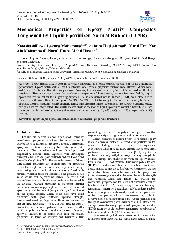 (PDF) Mechanical Properties of Epoxy Matrix Composites Toughened by ...