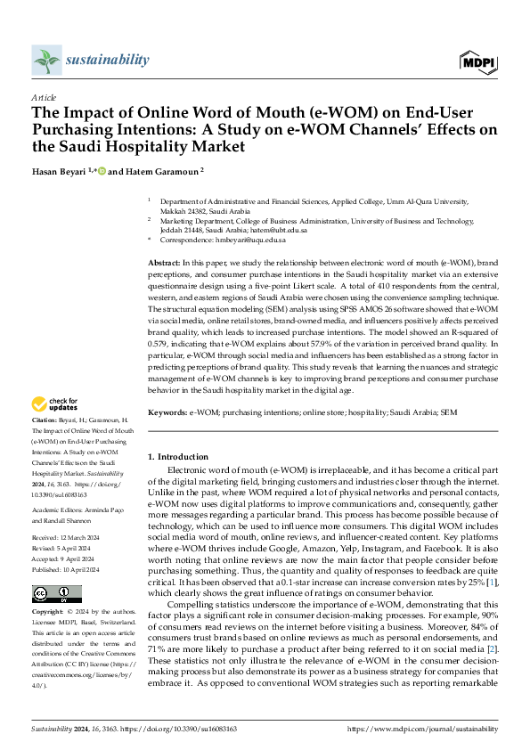 (PDF) The Impact of Online Word of Mouth (e-WOM) on End-User Purchasing ...