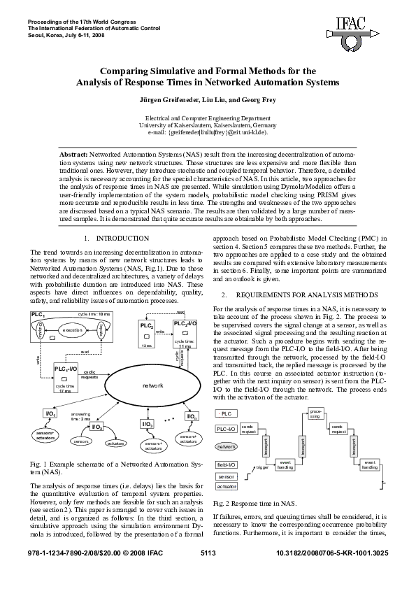 (PDF) Comparing Simulative and Formal Methods for the Analysis of ...