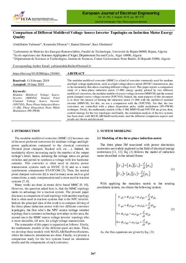 (PDF) Comparison of Different Multilevel Voltage Source Inverter ...