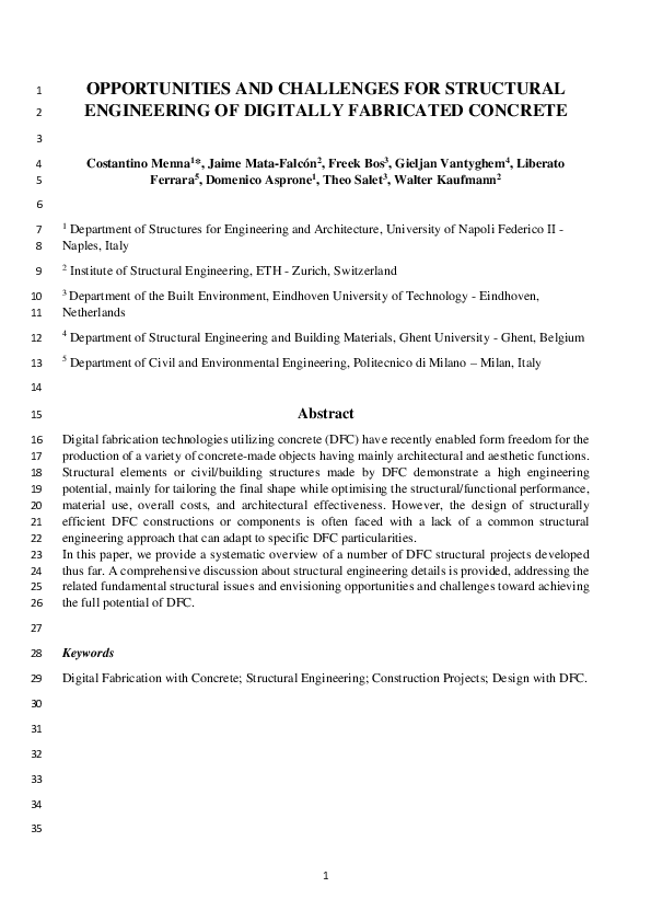 (PDF) Opportunities and challenges for structural engineering of ...