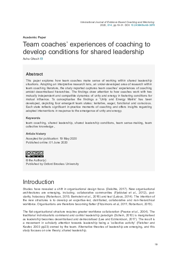 (PDF) Team coaches’ experiences of coaching to develop conditions for ...