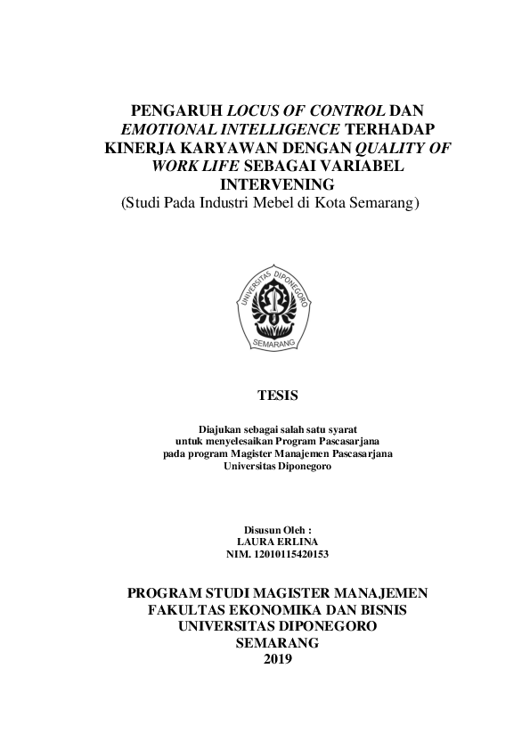 (PDF) PENGARUH LOCUS OF CONTROL DAN EMOTIONAL INTELLIGENCE TERHADAP ...