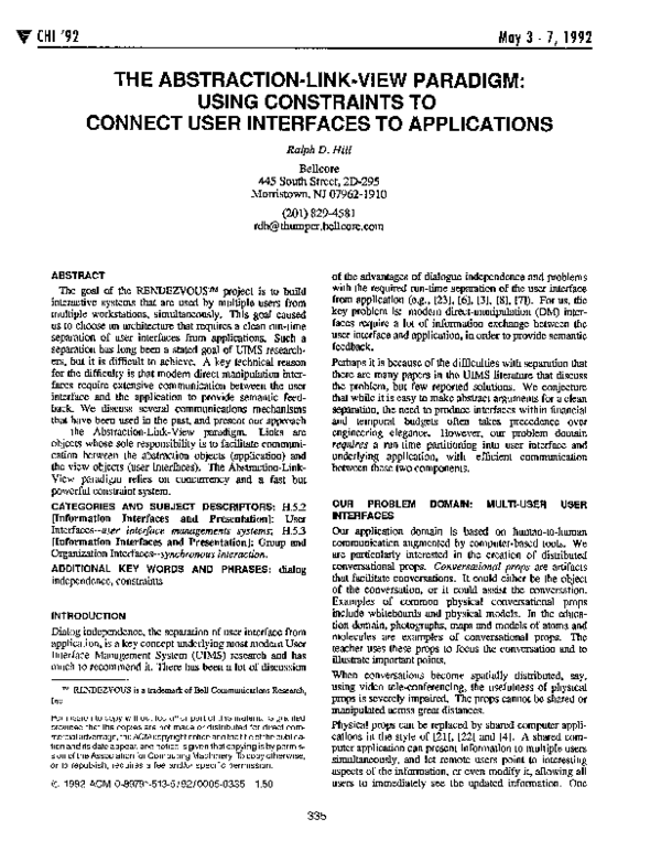 (PDF) The abstraction-link-view paradigm