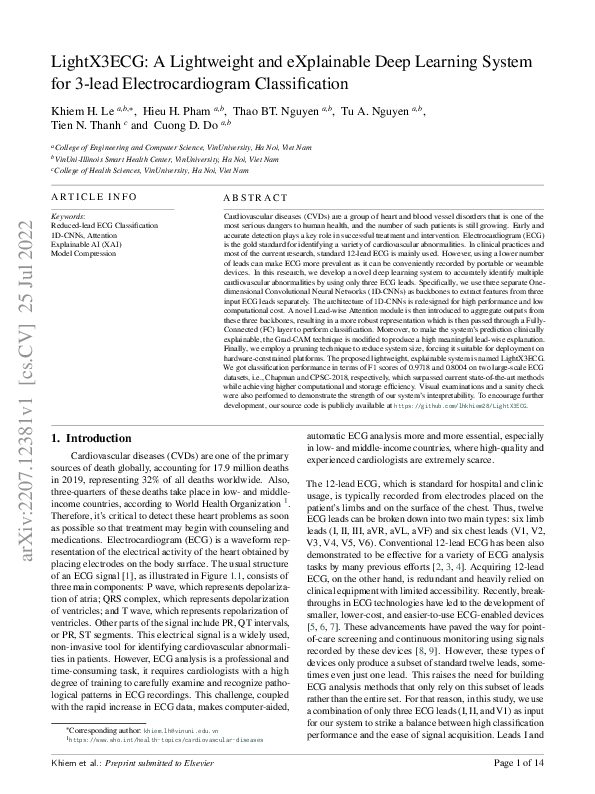 (PDF) LightX3ECG: A Lightweight and eXplainable Deep Learning System ...