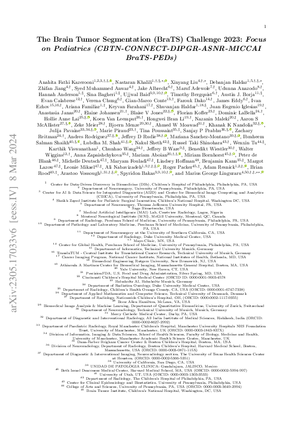 (PDF) The Brain Tumor Segmentation (BraTS) Challenge 2023: Focus on ...