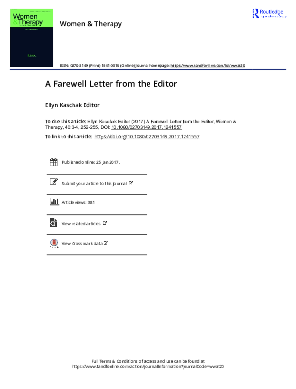 (PDF) A Farewell Letter from the Editor