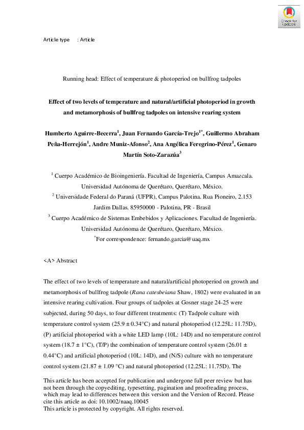 (PDF) Effect of Two Levels of Temperature and Natural and Artificial ...