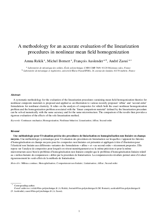 (PDF) A methodology for an accurate evaluation of the linearization ...