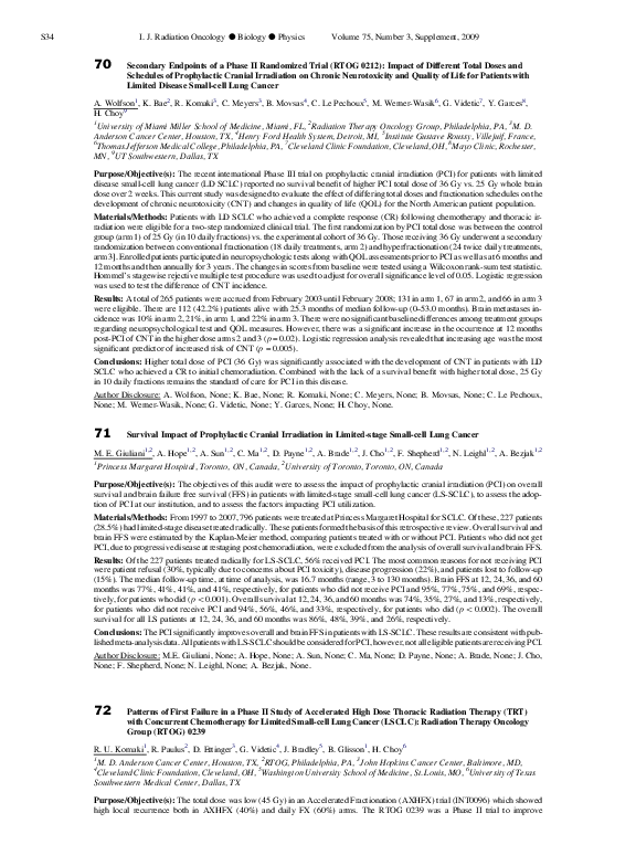 (PDF) Secondary Endpoints of a Phase II Randomized Trial (RTOG 0212 ...