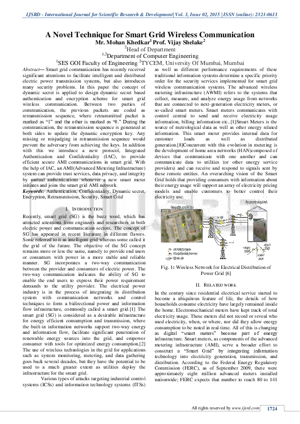 (PDF) A Novel Technique for Smart Grid Wireless Communication