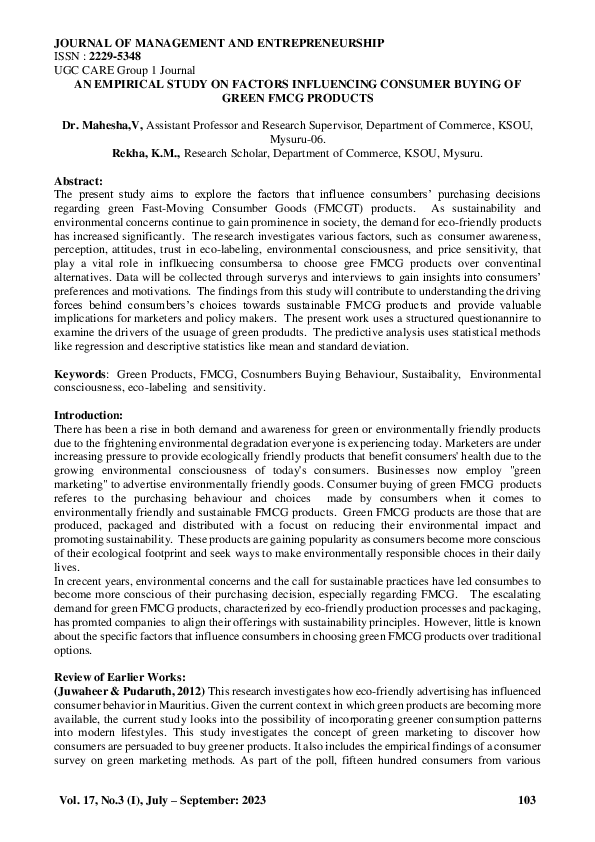 (PDF) AN EMPIRICAL STUDY ON FACTORS INFLUENCING CONSUMER BUYING OF ...
