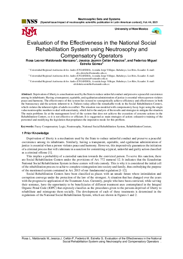 (PDF) Evaluation of the Effectiveness in the National Social ...