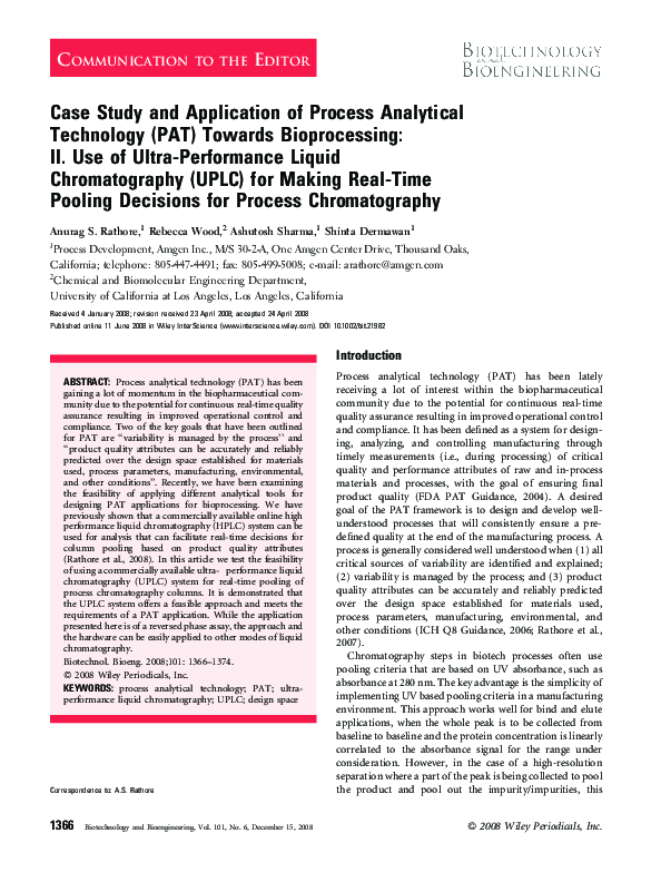 (PDF) Case study and application of process analytical technology (PAT ...