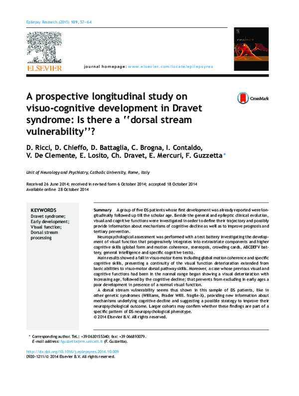 (PDF) A prospective longitudinal study on visuo-cognitive development ...