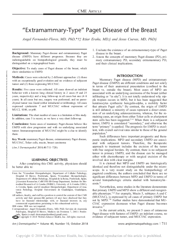 (PDF) Extramammary-Type" Paget Disease of the Breast