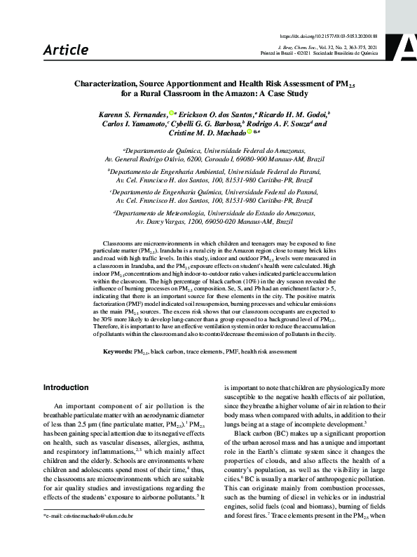 (PDF) Characterization, Source Apportionment and Health Risk Assessment ...