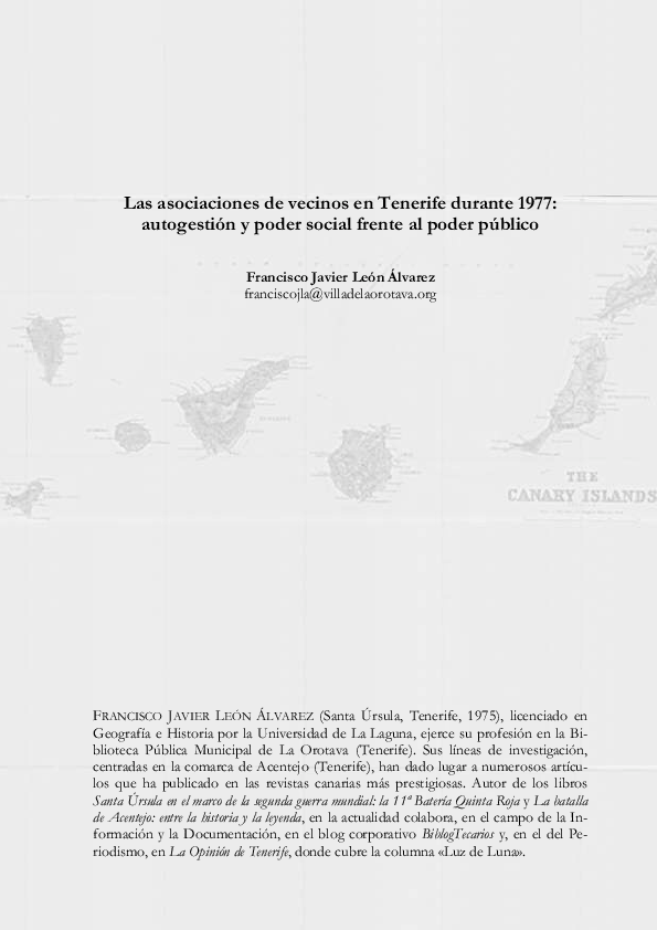 (PDF) Las asociaciones de vecinos en Tenerife durante 1977: autogestión ...