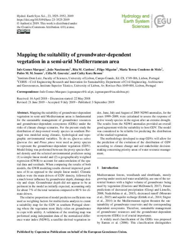 (PDF) Mapping the suitability of groundwater-dependent vegetation in a ...