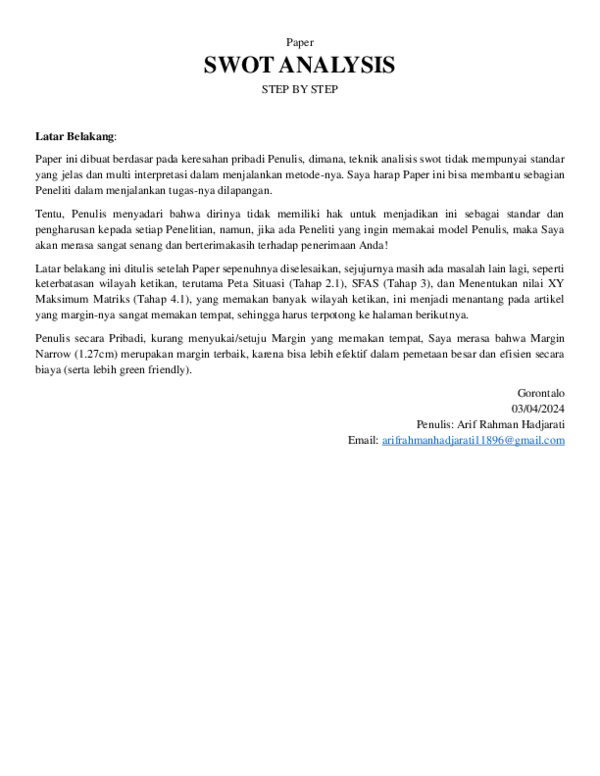 (PDF) Ayo Review Teknik/Metode Analisis SWOT