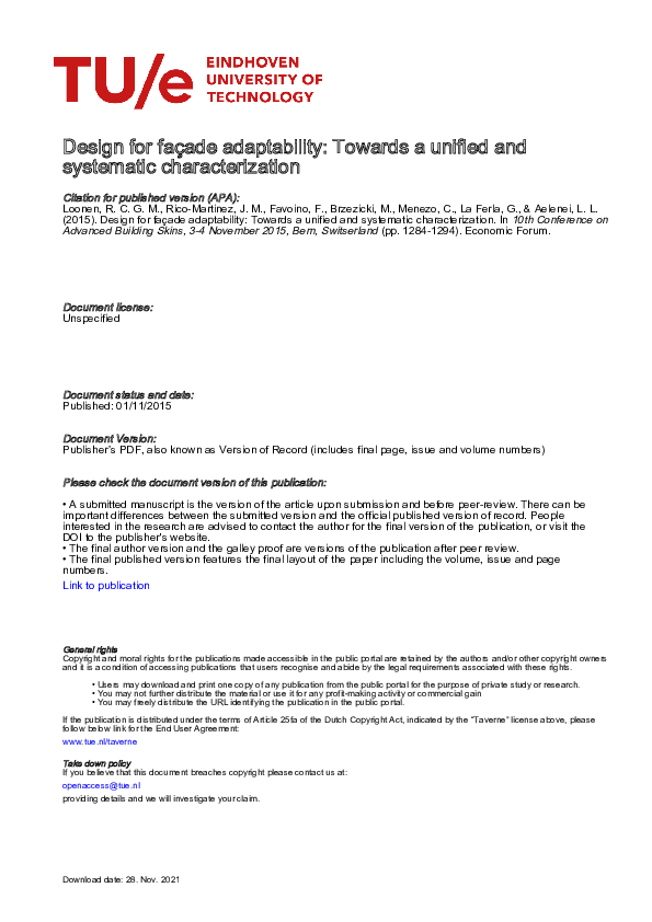 (PDF) Design for façade adaptability – Towards a unified and systematic ...