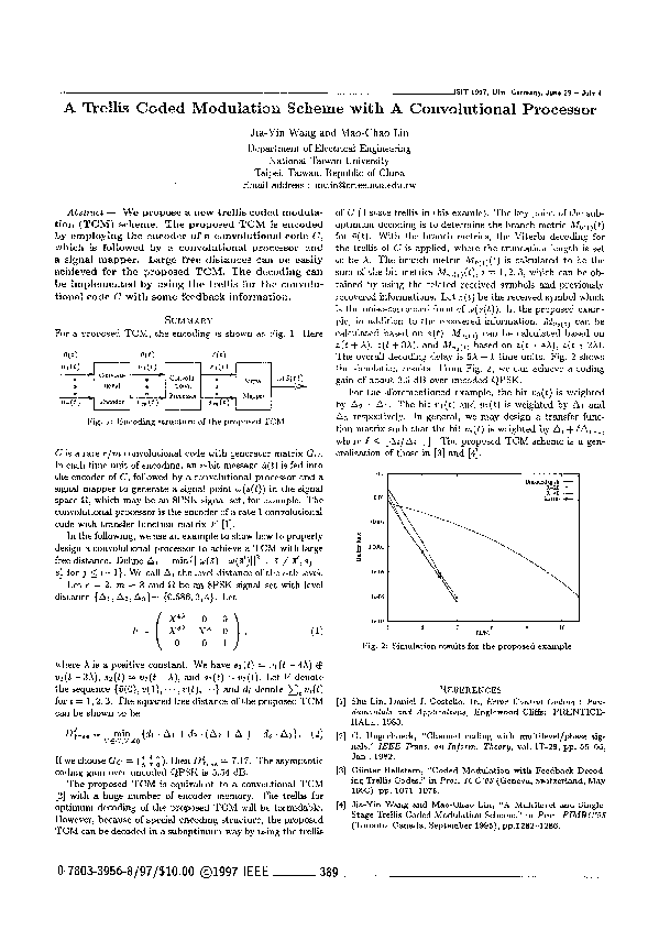 (PDF) A trellis coded modulation scheme with a convolutional processor