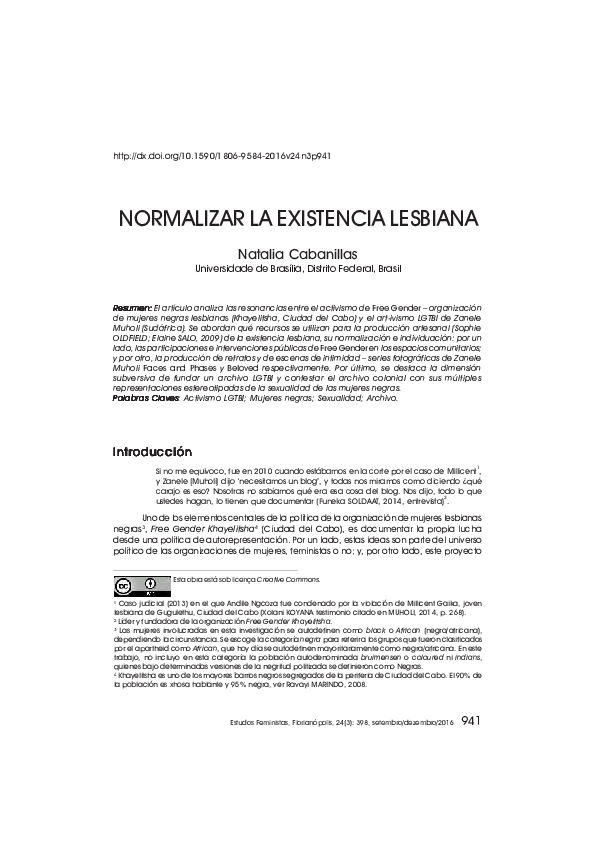 (PDF) Normalizing Black Lesbian Existence