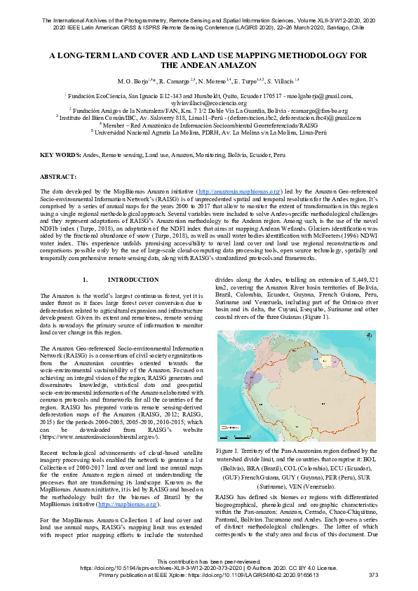 (PDF) A Long-Term Land Cover And Land Use Mapping Methodology For The ...