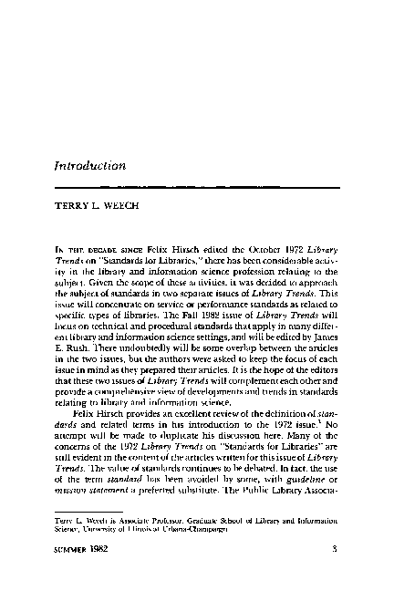 (PDF) Introduction to Library Trends 31 (1) Summer 1982: Standards for ...