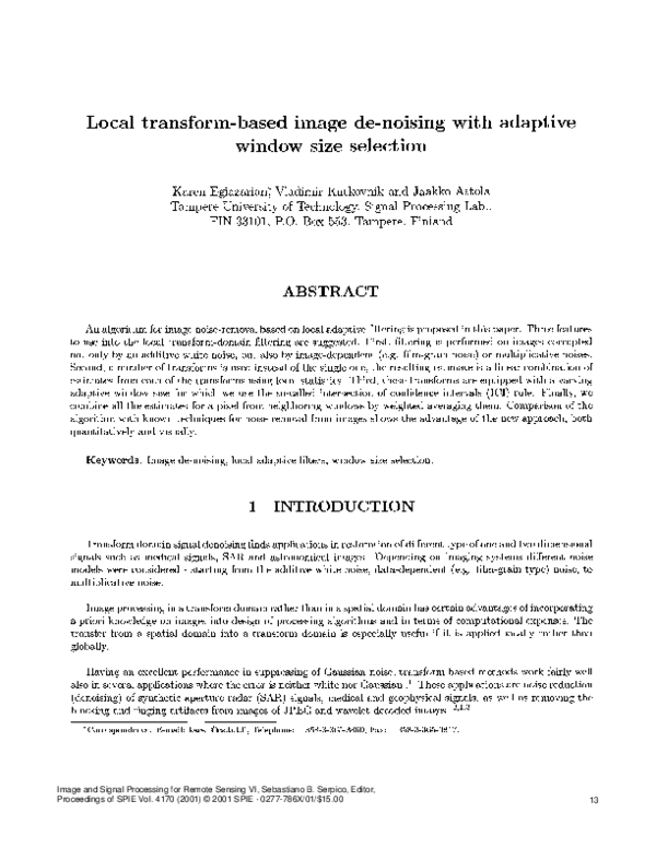 (PDF) Local transform-based image denoising with adaptive window-size ...