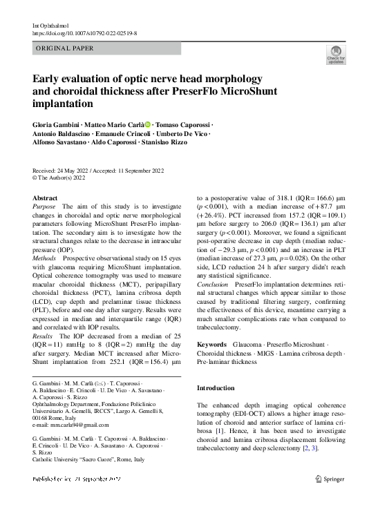 (PDF) Early evaluation of optic nerve head morphology and choroidal ...