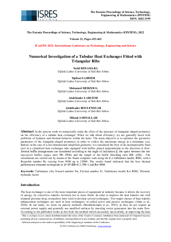 (PDF) Optimizing Triangular Ribs in Heat Exchangers