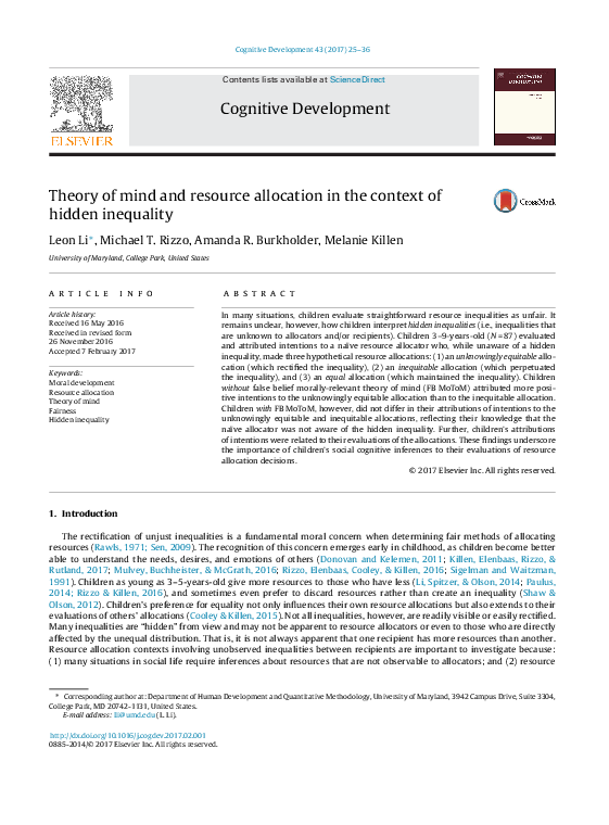 (PDF) Theory of mind and resource allocation in the context of hidden ...