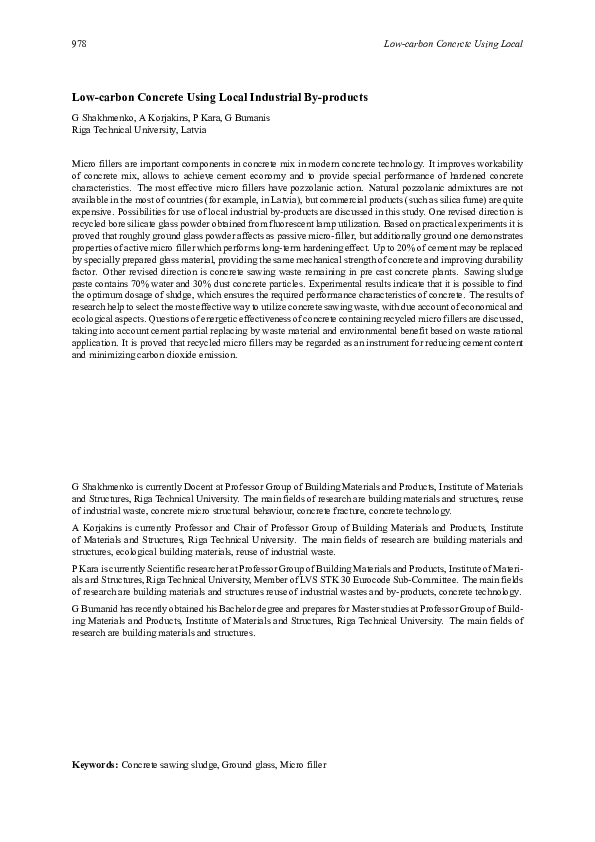 (PDF) Low carbon Concrete Using Local Industrial By products