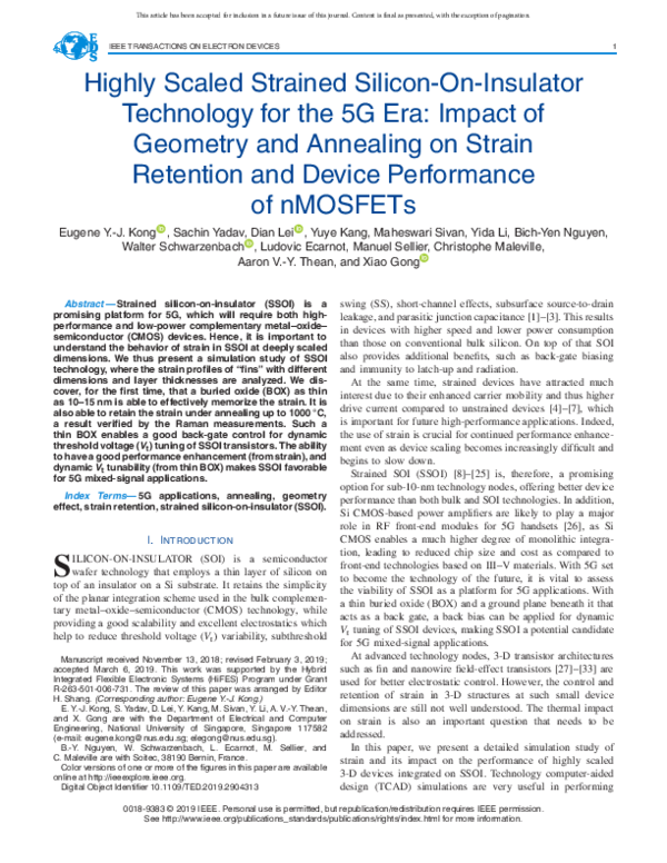 (PDF) Highly Scaled Strained Silicon-On-Insulator Technology for the 5G ...