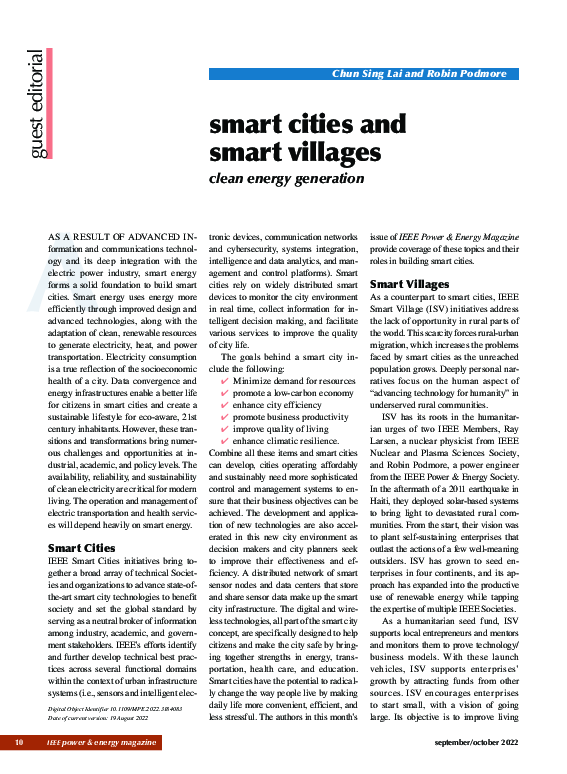 (PDF) Smart Cities and Smart Villages: Clean Energy Generation [Guest ...