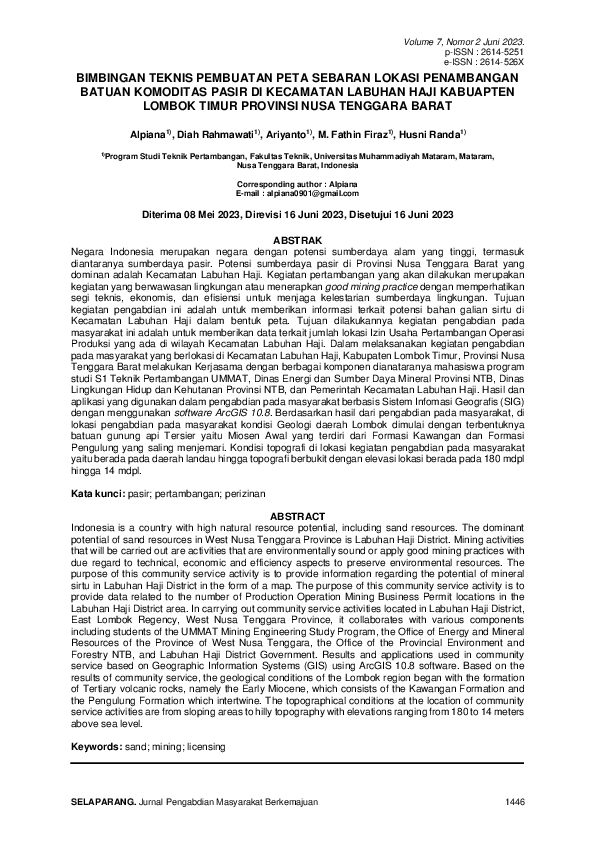 (PDF) Bimbingan Teknis Pembuatan Peta Sebaran Lokasi Penambangan Batuan ...