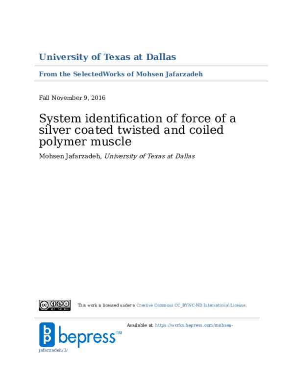 (PDF) System Identification of Force of a Silver Coated Twisted and ...