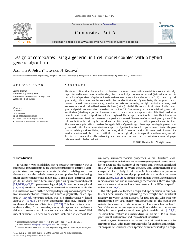 (PDF) Design of composites using a generic unit cell model coupled with ...