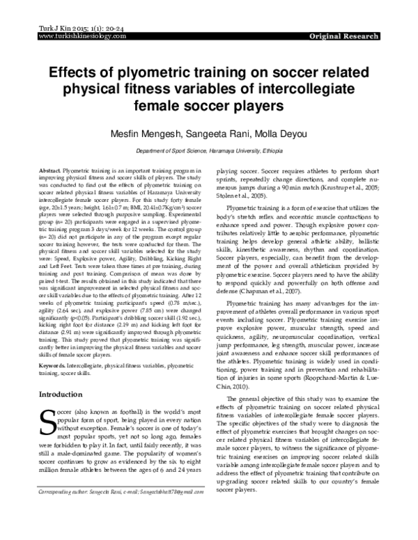 (PDF) Effects of plyometric training on soccer related physical fitness ...
