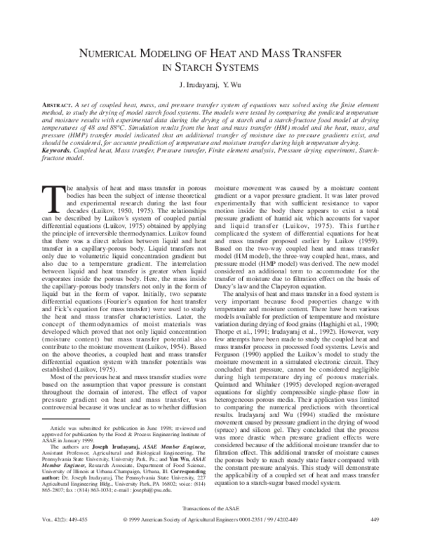(PDF) Numerical modeling of heat and mass transfer in the human eye ...