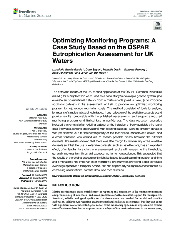 (PDF) Optimizing Monitoring Programs: A Case Study Based on the OSPAR ...